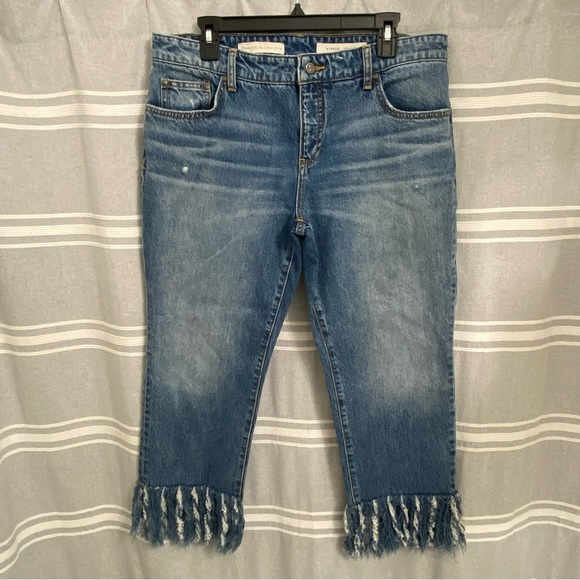 PILCRO AND THE LETTER PRESS / Hyphen Fringe Crop Jeans Size 31 - Picture 1 of 9